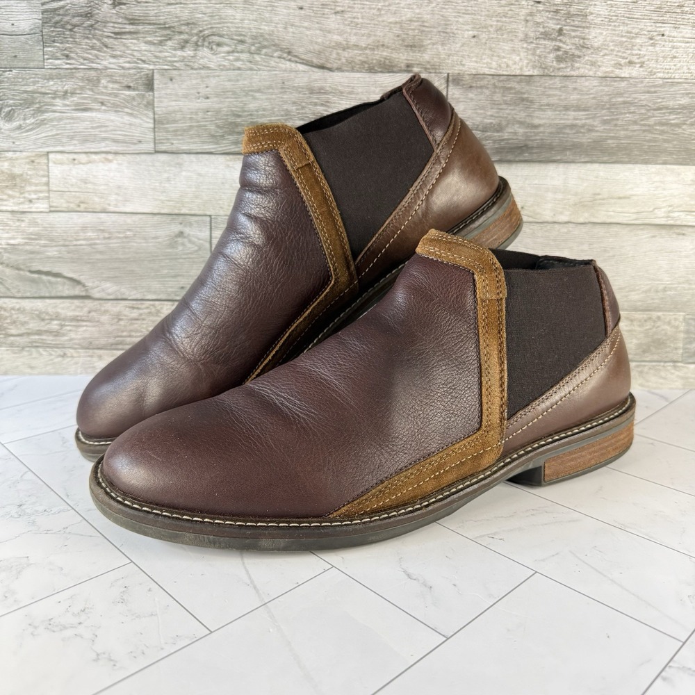 Naot Business Chukka Boots Men's Size 12 Brown Ankle Slip Resistant Shock Relief